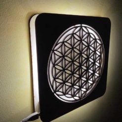 Wandlicht Blume des Lebens - USB - Kaltweiß