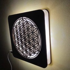 Wandlicht Blume des Lebens - USB - Kaltweiß