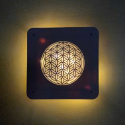 Wandlicht Blume des Lebens klein - Batterie - warmweiß