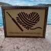 Geldgeschenk im Rahmen - Wollherz mit Häkelnadel